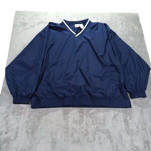 Top Ten Authentics Windbreaker Men XXL 2XL Pull Over Lined Blue Loose Baggy